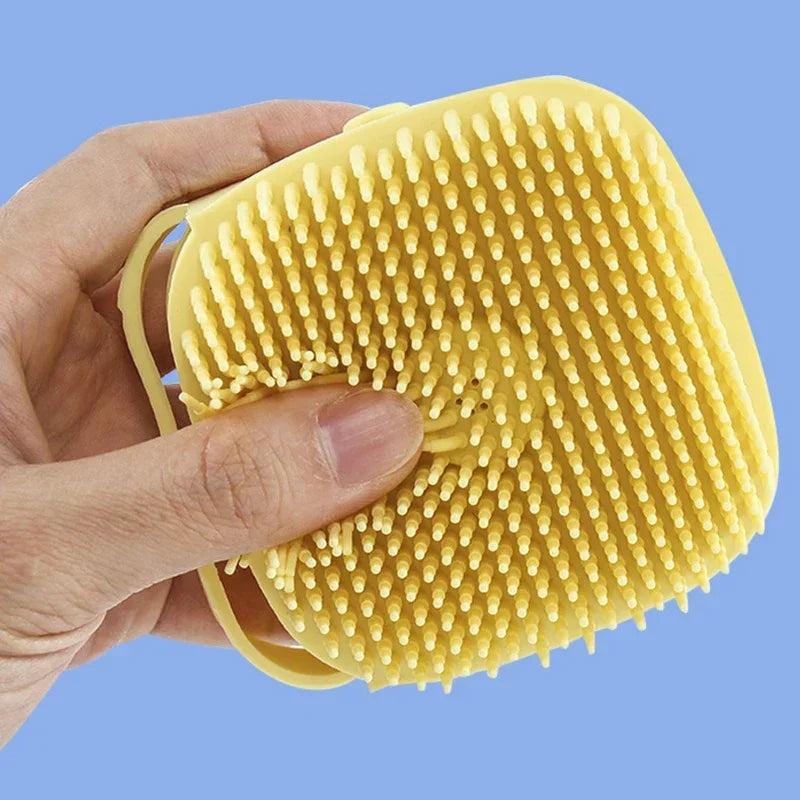Silicone Dog Bath Massage Gloves Brush Pet Cat Bathroom Cleaning Tool Comb Brush for Dog Can Pour Shampoo Dog Grooming Supplies