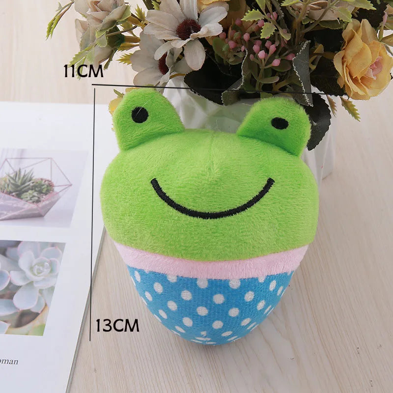 Cute Pet Plush Toy for Dogs Cats Squeaky Sound Soft Teething Clean Teeth Interactive Bite Resistant Chew Toy Pet Supplies