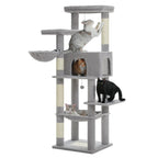 Large Cat Tree for Indoor Cats Multi-Level Cat Tower with Scratching Posts Soft Hammock Large Cat Condo Cat Accessories Cat Toys