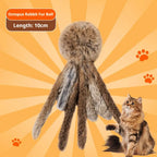 Faux Rabbit Fur Interactive Pet Toys for Cats & Dogs Kitten Hunting Toy Soft Plush Fluffy Cat Kicker Toy