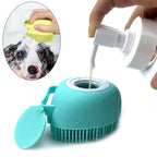 Silicone Dog Bath Massage Gloves Brush Pet Cat Bathroom Cleaning Tool Comb Brush for Dog Can Pour Shampoo Dog Grooming Supplies