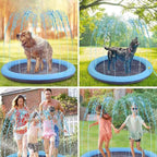Inflatable Pet Splash Pad & Swimming Pool – Outdoor Water Sprinkler Cooling Mat for Dogs & Kids (2 Designs, 3 Sizes)