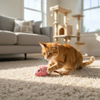 Rechargeable Feline Mouse Toy Feather Tail Interactive Feline Mouse Realistic Sound Obstacle Avoidance for Cats, Indoor