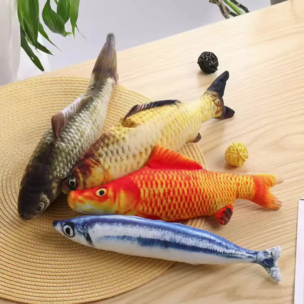New Design Plush Fish Cat Toy Durable Bite-Resistant Interactive Toy Catnip Stuffed Pet Plaything