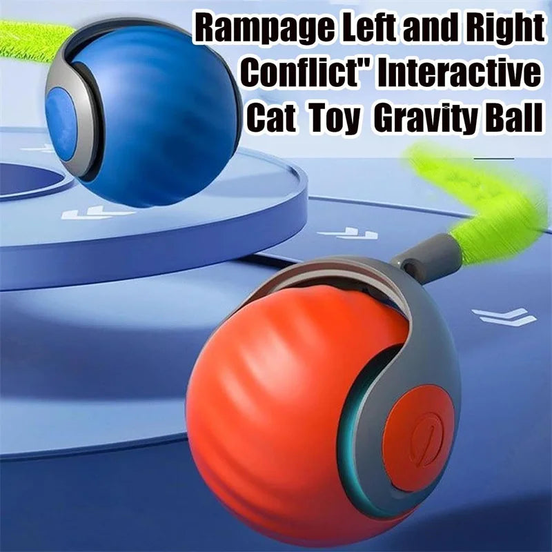 USB Rechargeable Interactive Cat Toys Balls Pets Smart Automatic Electric Rolling Ball for Kitty Tail Teasers with Catnip Gifts