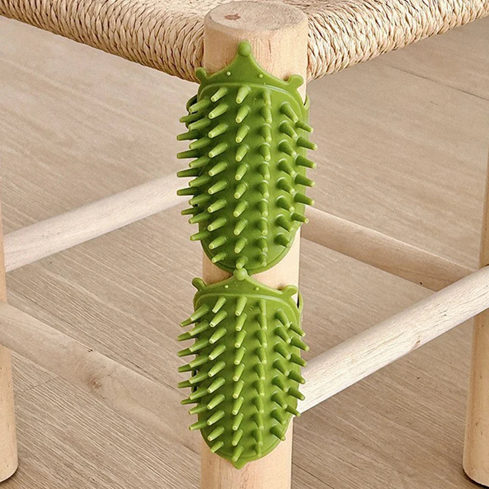 Cat Self Grooming Scratcher Table Legs Protector TPR Cat Cheek Massager Removable Cat Grooming Brush Space-Saving Cat Accessory