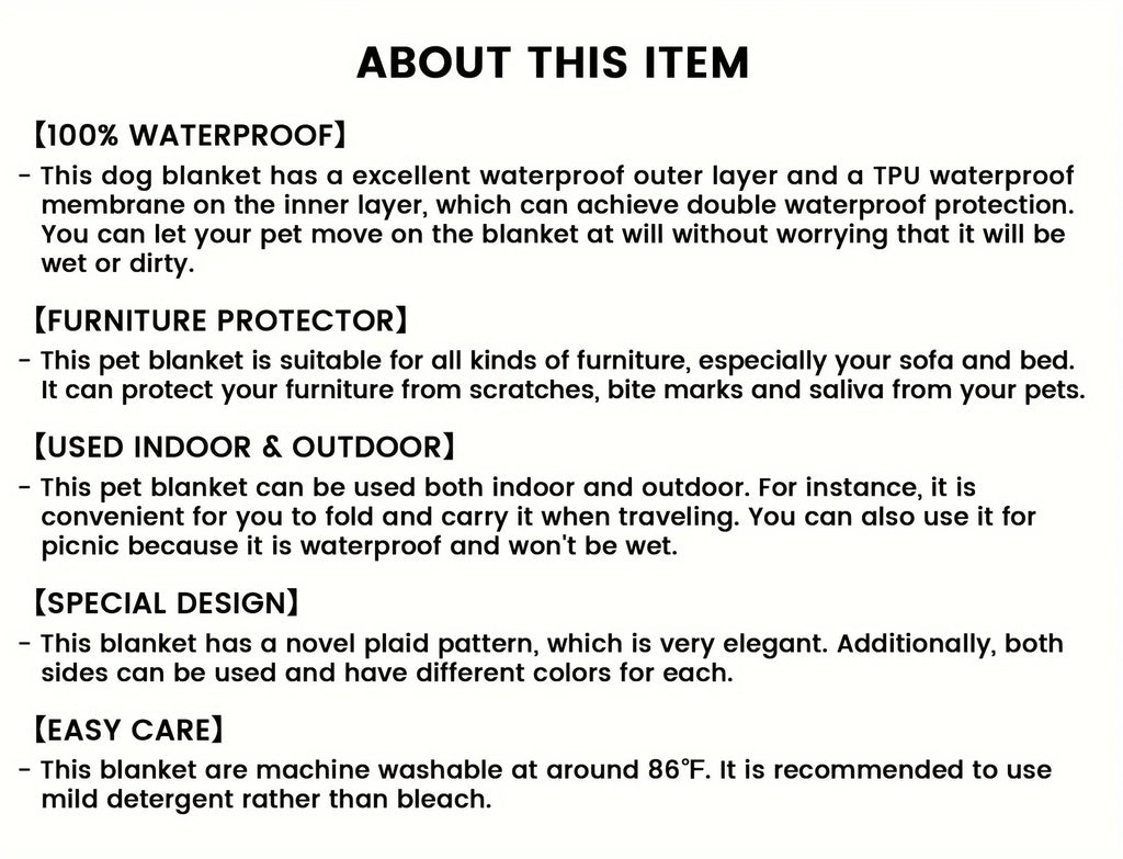 Waterproof & Reversible Dog Bed Cover Pet Blanket Sofa, Couch Cover Mattress Protector Furniture Protector for Dog, Pet, Cat