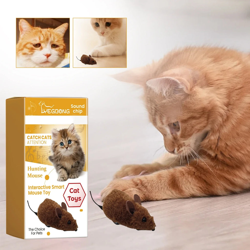 Pet Interactive Plush Mouse Toy - Realistic Squeaky Toy for Cats & Dogs, Lightweight Handheld Play Toy, Bite-Resistant Soft