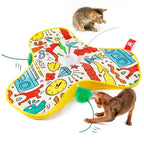 Smart Hide and Seek Cat Toy Electric Thermal Sensing Cat Catch Cover Motion Activated Real Mouse Squeaky Feather Teaser Wand