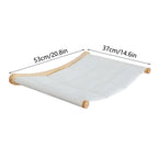 Wall Mounted Solid Wooden Cat Climbing Frame Hammock Scratching Post Shelf with Sisal Jumping Platform Ladder Steps Furniture