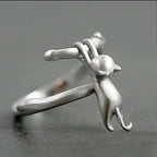 925 Sterling Silver Cat Branch Adjustable Rings For Women Wedding High Quality Jewelry Accessories Jewellery Argent 925