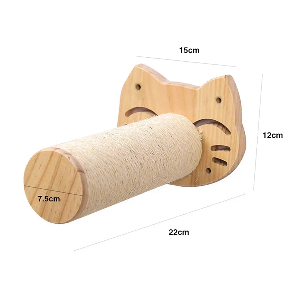 Cat Wall Furniture Wall-Mounted Cat Climber Set with Cat Wall Shelves  Perches Condo House Ladder Scratching Board & Tree   Wood