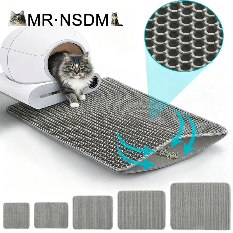 Cat Litter Mat Large Size Waterproof Toilet Cat Trapping Mat Non Slip Double Layer Cats Litter Box Pad Pet Product