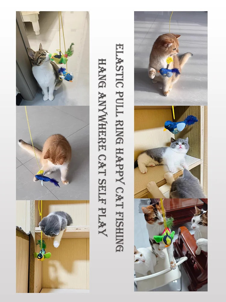 Simulation Chirping Bird Cat Toy Self Amusing Cat Teaser Stick With Catnip Sound Bird Pet Chew Toy Interactive Cat Plaything