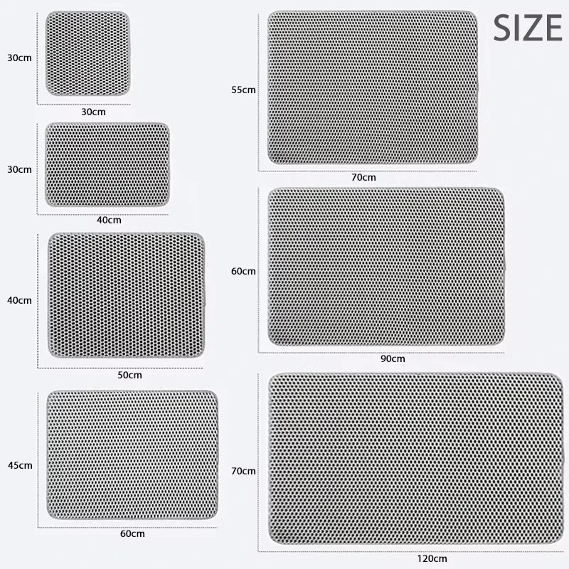 Cat Litter Mat Large Size Waterproof Toilet Cat Trapping Mat Non Slip Double Layer Cats Litter Box Pad Pet Product