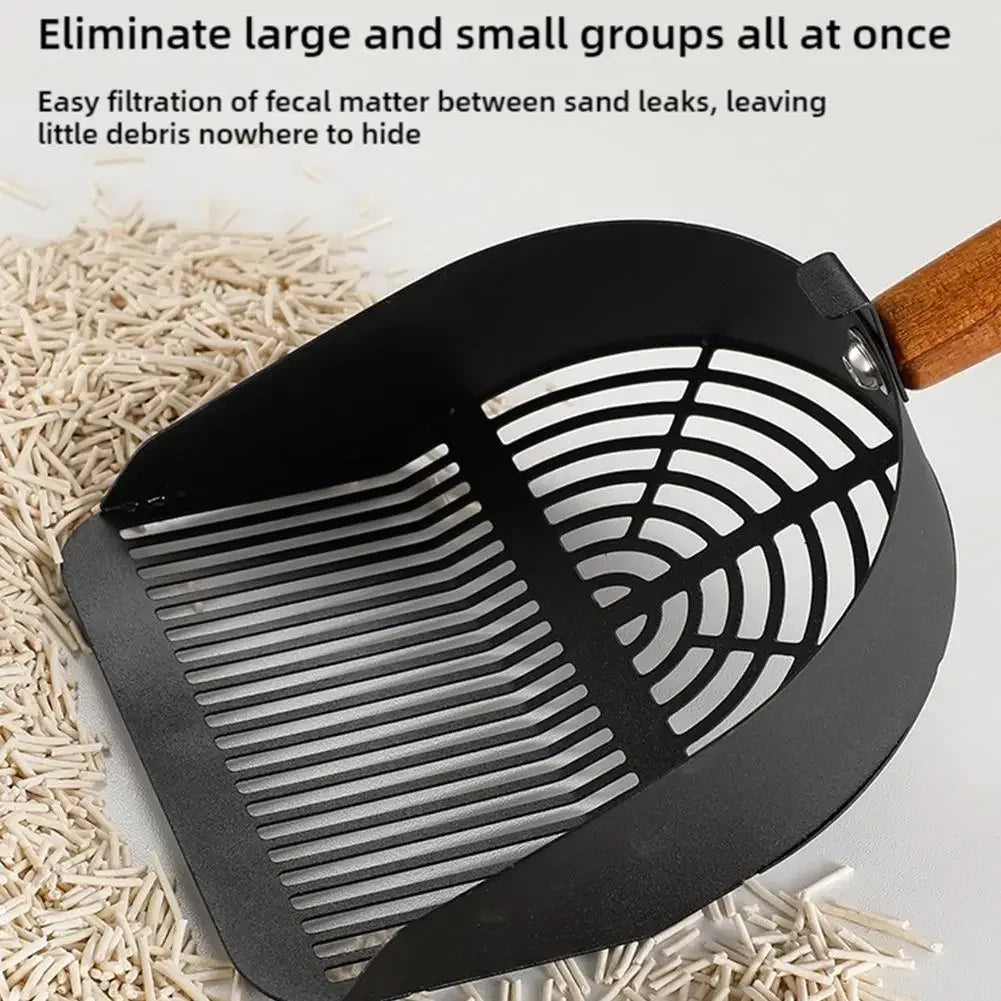 Steel Cat Litter Scoop Long Handle Pet Waste Shovel Cleaning Tool for Tofu Sand Litter Box Cats Supplies