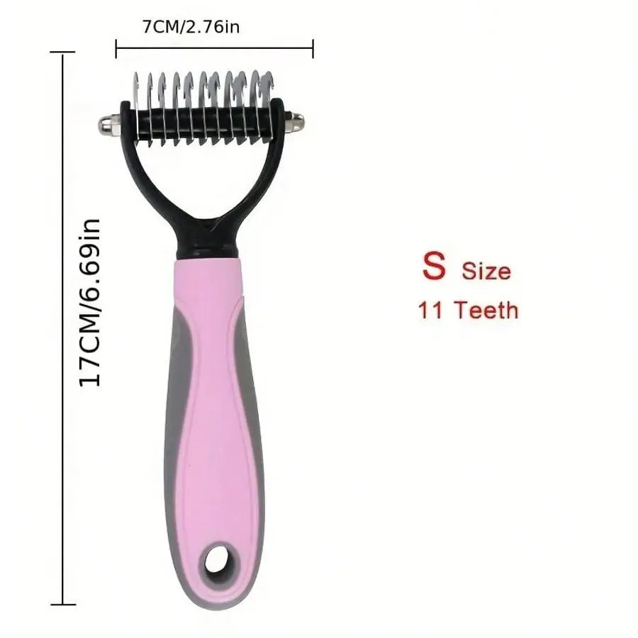 1pc Pet Fur Cutter, Dog Grooming Shedding Tool, Double-Sided Pet Brush, Pet Supplies