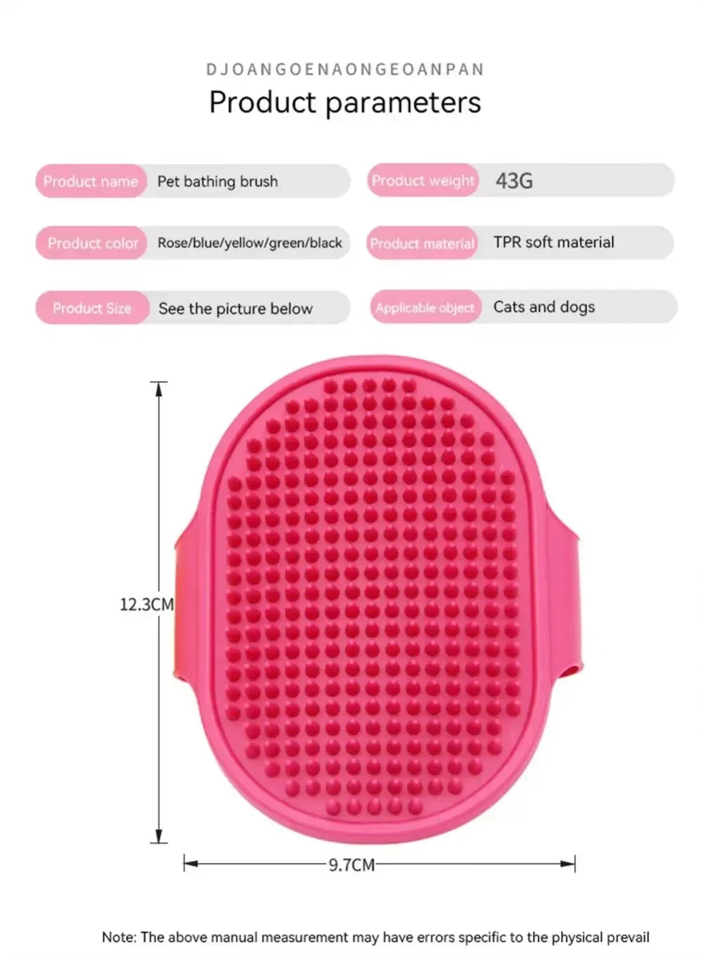 Pet Bath Silicone Comb Soft Rubber Dog Cat Brush Massage Hair Remover Pet Supplies Dog Grooming Wash Cleaning Equipment