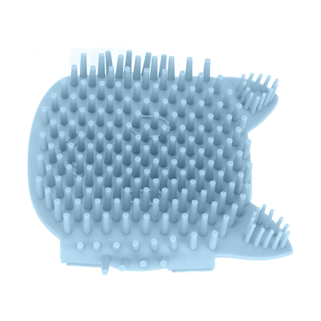 Cat Corner Self Groomer Soft Silicone Massage Cat Itch Board with Catnip for Cats Kittens Dogs Puppies Meditation Blue