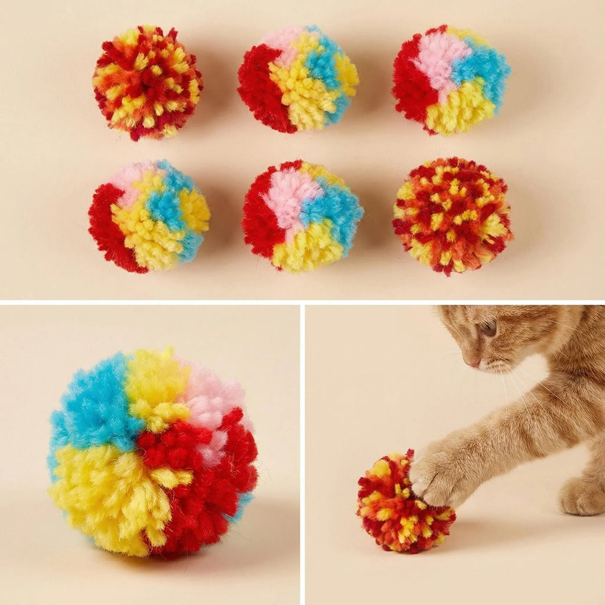 Plush Toy Ball Cat Self-Entertainment Ball Soft Dog Universal Toy Ball Cat Toys Interactive Pet Products