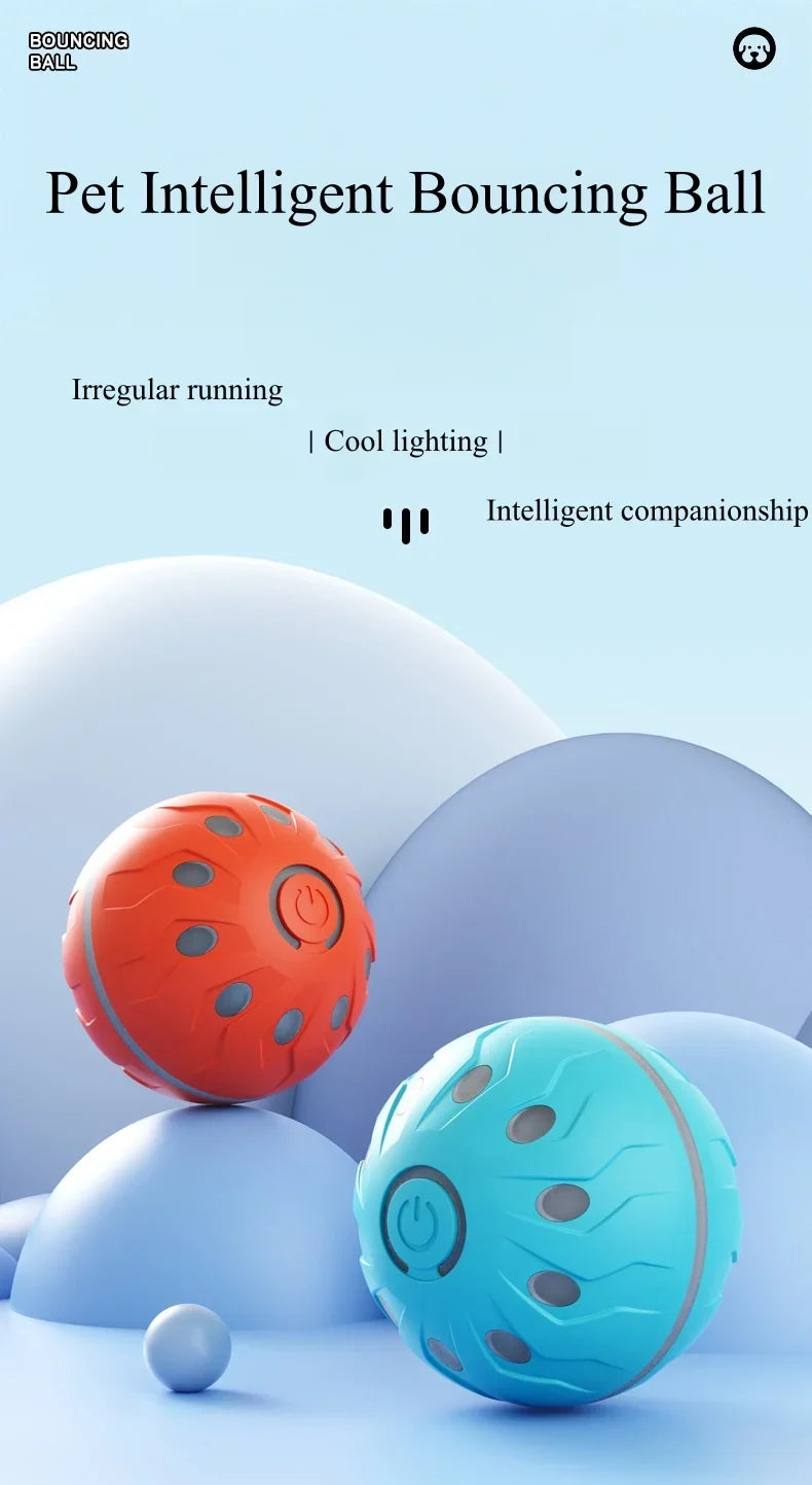 Interactive Smart Dog Ball Toy Electronic USB Powered Moving Bouncing Color Ball for Cats And Dogs Large Medium Size Pet Jumping