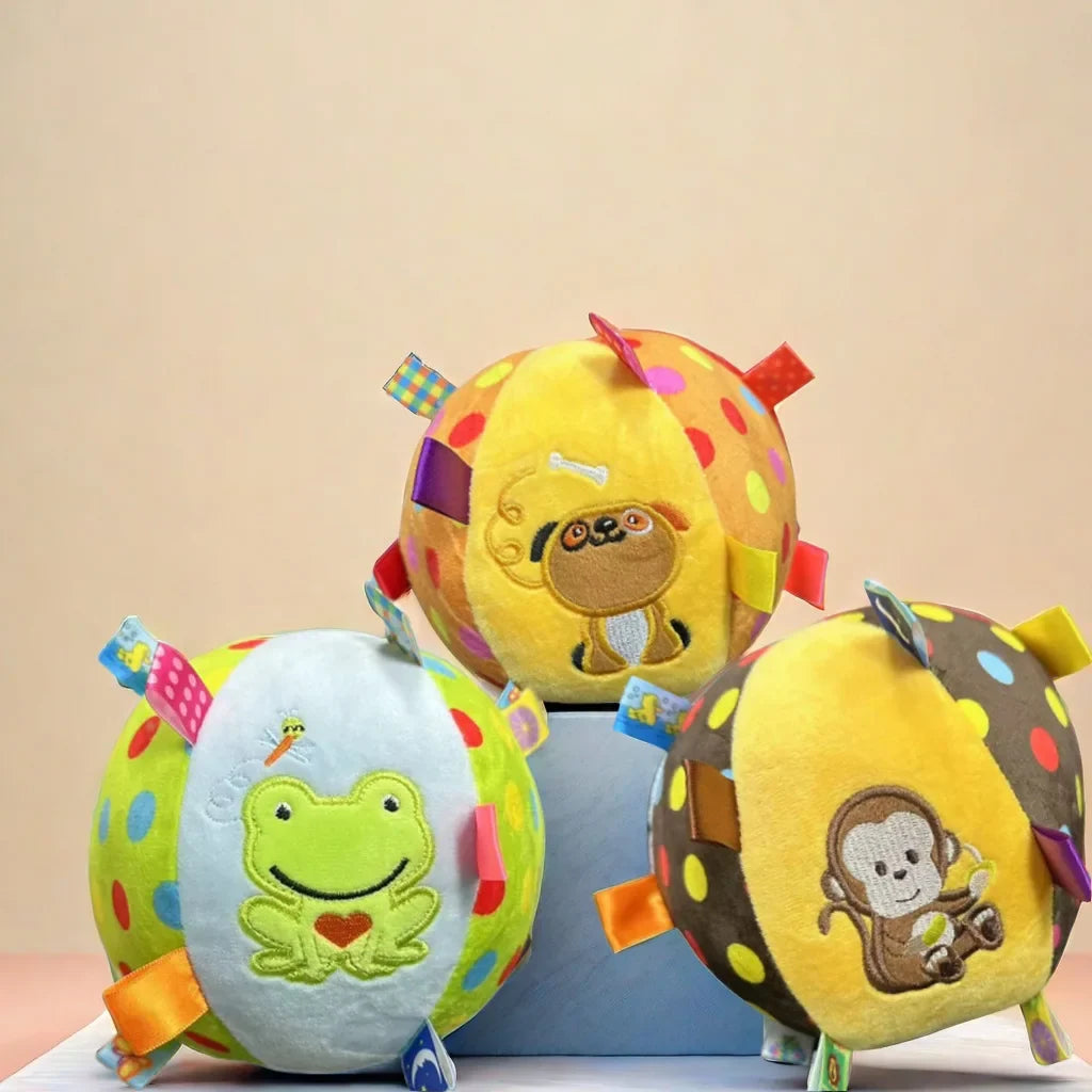 Plush Dog Vocal Toy Ball Funny Interactive Pet Toys with Bells Cleaning Tooth Chew Toy For Small Large Dogs Cats Puppy Products