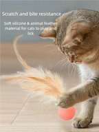 Funny Cat Elastic Ball Toy Interactive Balls Pet Supplies Feather Football Toys Dog Playthings Kitten