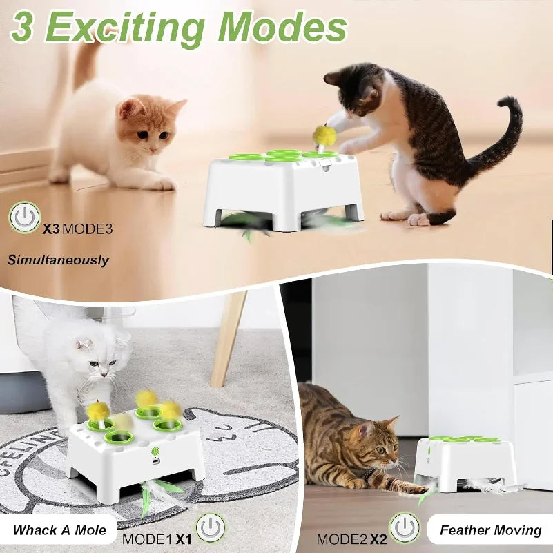 Automatic Pop-Up Rechargeable Feather Toy for Cats Dogs Interactive Playing Kitten Training Pet Supplies