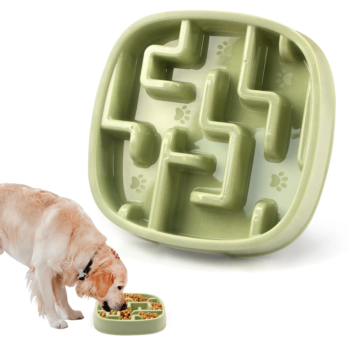 Pet Dog Slow Feeder Bowl Fun Non Slip Anti-Gulping Slower Food Feeding Dishes Eco Dog Bowl for Small Medium Large Dogs Puppy
