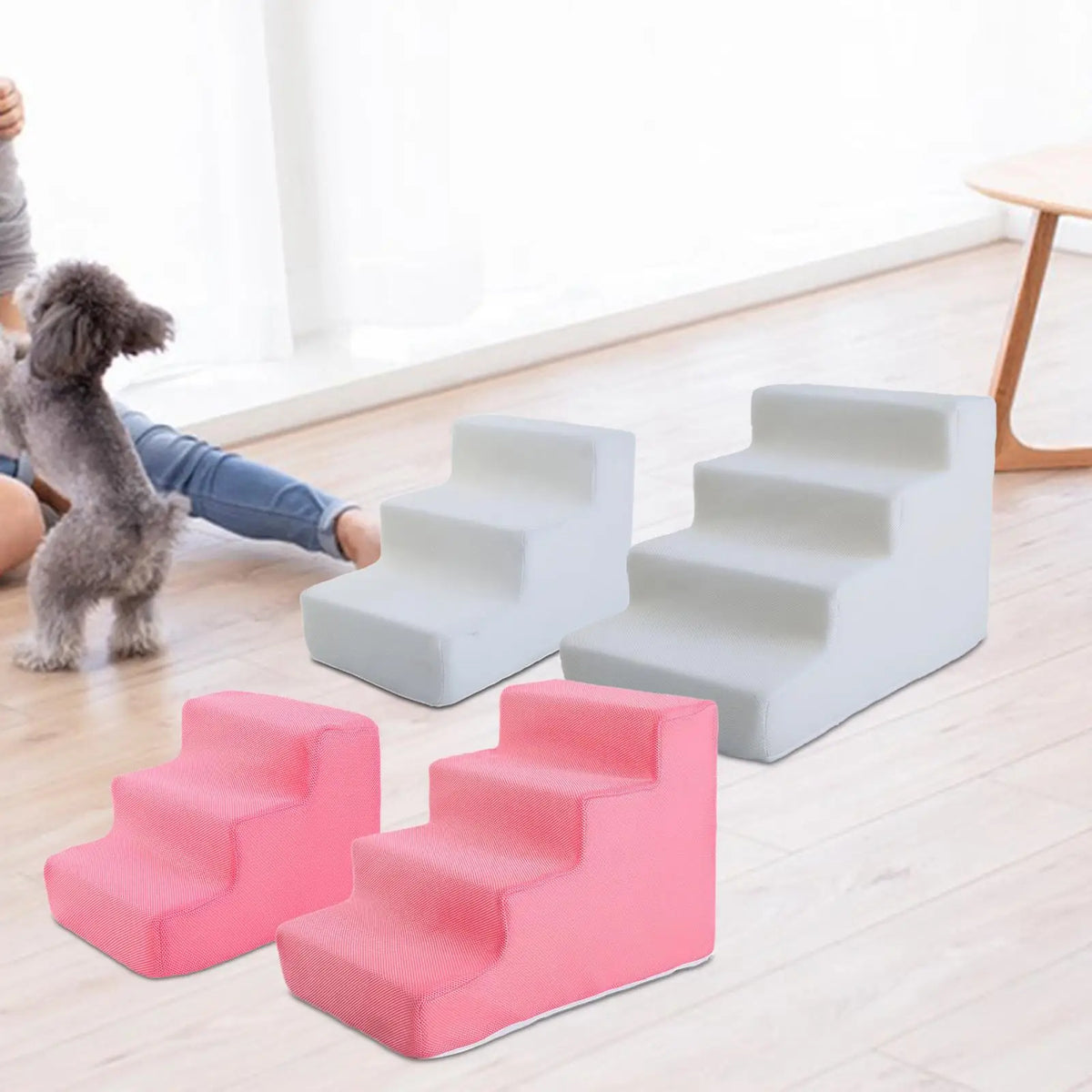 High Density Pet Steps Ladder, Cat Ramp Non Slip Dog Steps, Balanced Pet Steps for Sofa Small Dogs and Cats Couch High Beds