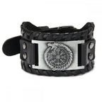 Trendy Viking Bracelet Nordic Rune Compass God Bird Charm Men's Bracelet New Fashion Leather Woven Jewelry Accessorie Party Gift