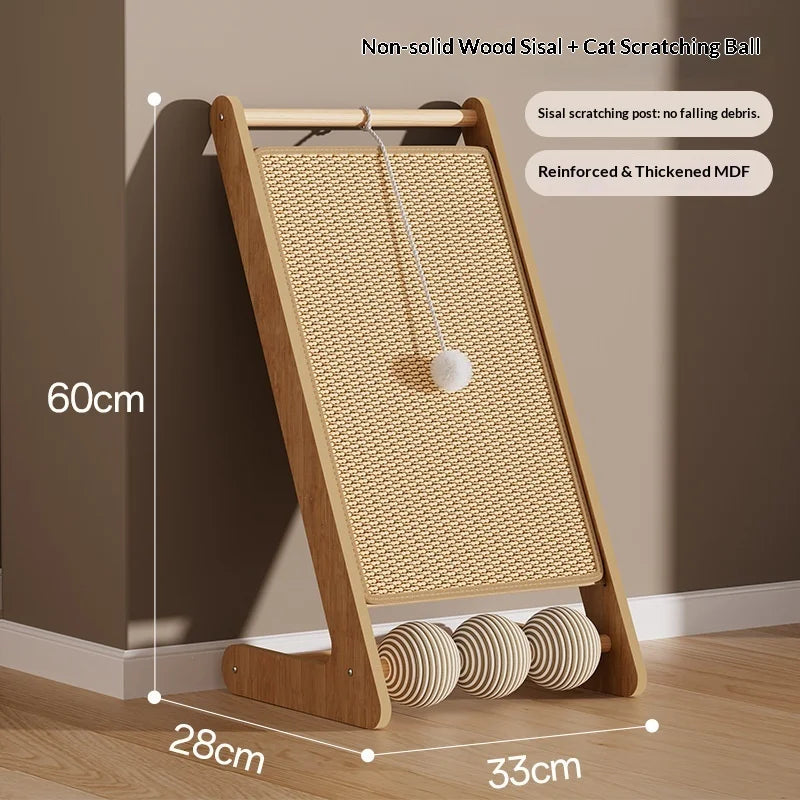 Vertical Sisal Cat Scratcher Durable Non Shedding Scratch Board Cat Toy Home Living Room Bedroom Office Cat Condo Cat Tree House