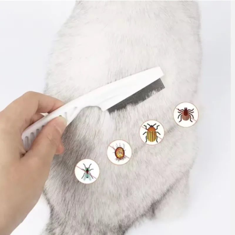 Comb Dog Cat Hair Removal Brush Stainless Steel Dense Teeth Inline Comb Portable Pet Universal Grooming Cleaning Supplies