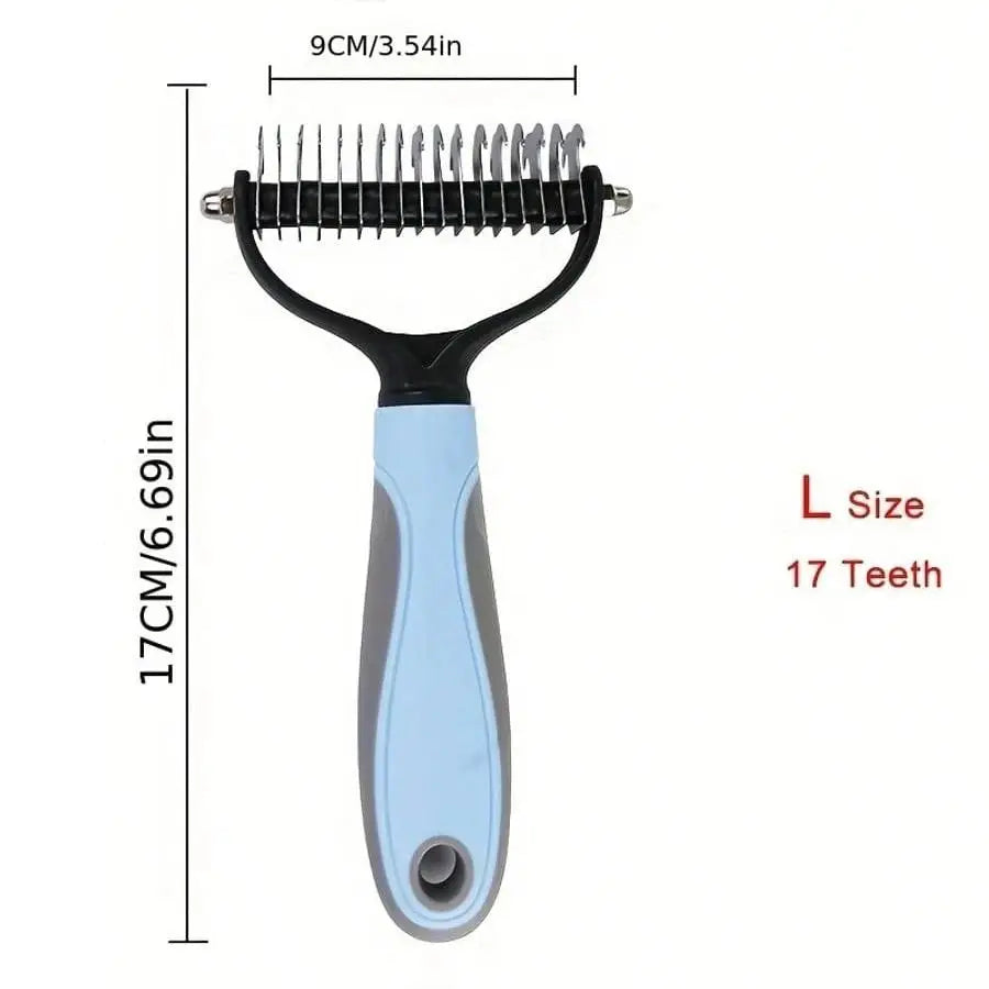 1pc Pet Fur Cutter, Dog Grooming Shedding Tool, Double-Sided Pet Brush, Pet Supplies