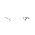 Asymmetrical Small Seagull Earrings | Delicate Stylish 925 Silver Bird Jewelry