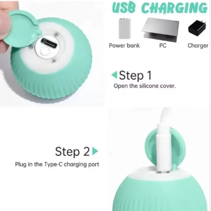 Automatic Electric Cat Ball Toy Interactive Rolling Smart Self-Moving Kitten Plaything for Indoor Cats Training And Fun