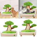 Cat Scratcher Mat Density Board 2 in 1 Bonsai House Scratch Pad Playground for Cats Indoor Training Furniture Protector