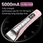 Fenice Sakura Pink Dog Hair Cutting Machine 5000mA Capacity Cordless LCD Screen Pet Dog Grooming Clipper Rechargeable Shaver Set