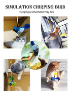 Simulation Chirping Bird Cat Toy Self Amusing Cat Teaser Stick With Catnip Sound Bird Pet Chew Toy Interactive Cat Plaything