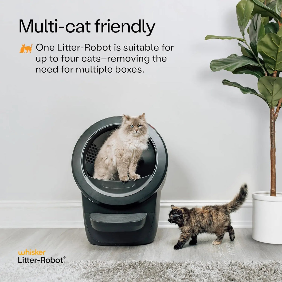 Litter-Robot 4 with Step & Fence by , Black - Automatic, Self-Cleaning Cat Litter Box, Helps Reduce Litter Box, Customized