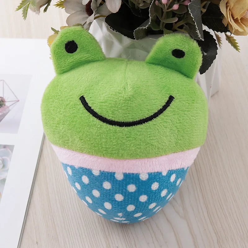 Cute Pet Plush Toy for Dogs Cats Squeaky Sound Soft Teething Clean Teeth Interactive Bite Resistant Chew Toy Pet Supplies