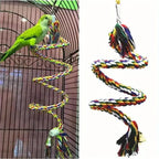 1pc Parrot Bird Toy Hanging Braided Rope Pet Stand Training Accessories,Bird Cage Accessories Swing Toy