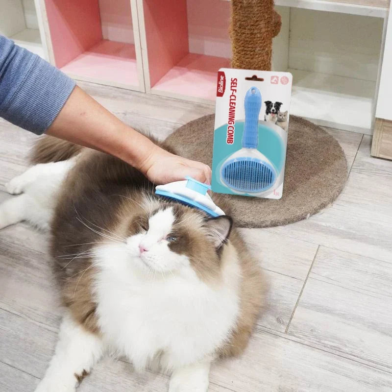Bioline Pet Dog Brush Cat Comb Self Cleaning Pet Hair Remover Brush For Dogs Cats Grooming Tools Pets Dematting Comb Dogs Supply
