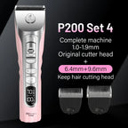 Fenice Sakura Pink Dog Hair Cutting Machine 5000mA Capacity Cordless LCD Screen Pet Dog Grooming Clipper Rechargeable Shaver Set