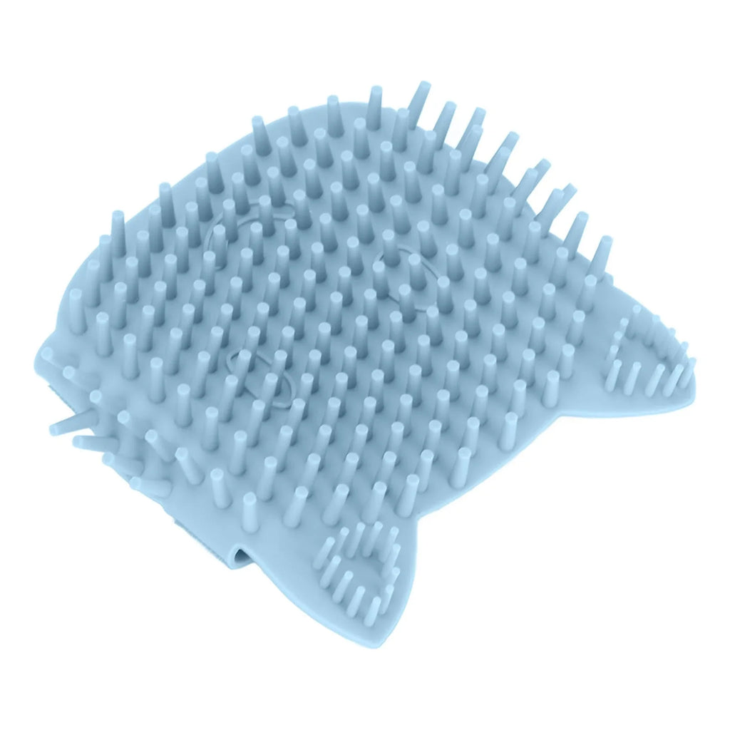Cat Corner Self Groomer Soft Silicone Massage Cat Itch Board with Catnip for Cats Kittens Dogs Puppies Meditation Blue