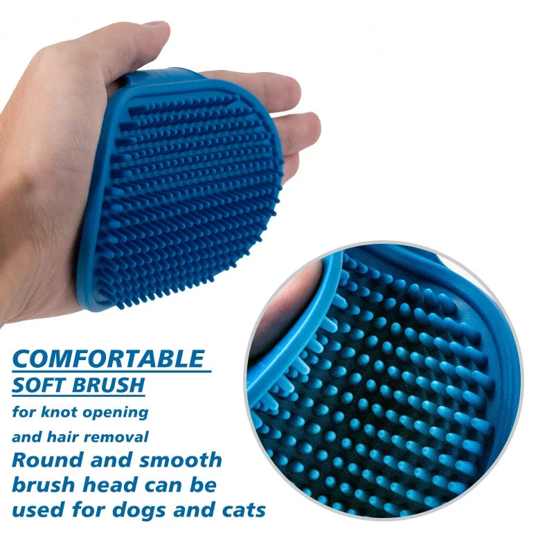 Silicone Pet Bath Brush Soft Rubber Dog Cat Massage Comb Hair Remover Puppy Kitten Grooming Washing Cleaning Supplies