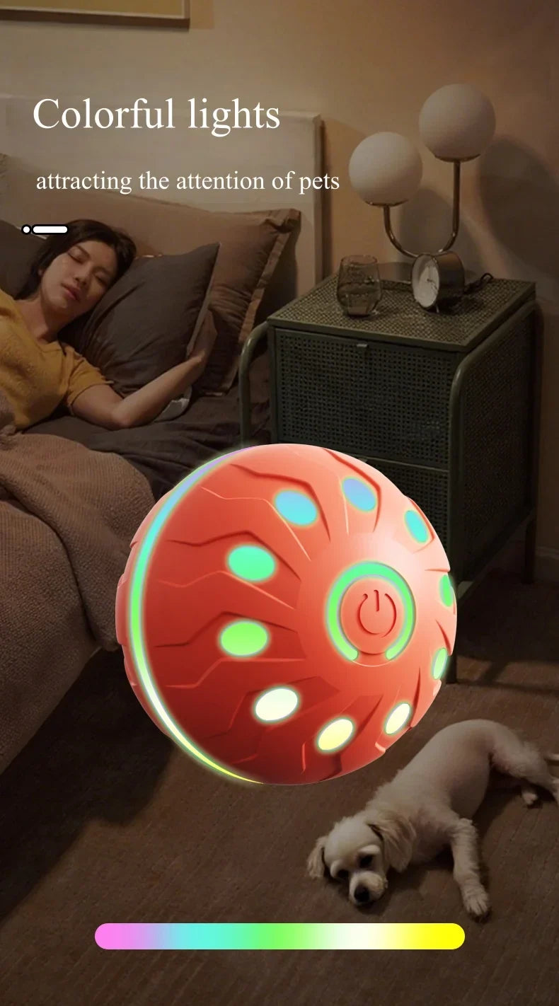 Interactive Smart Dog Ball Toy Electronic USB Powered Moving Bouncing Color Ball for Cats And Dogs Large Medium Size Pet Jumping