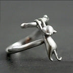 925 Sterling Silver Cat Branch Adjustable Rings For Women Wedding High Quality Jewelry Accessories Jewellery Argent 925