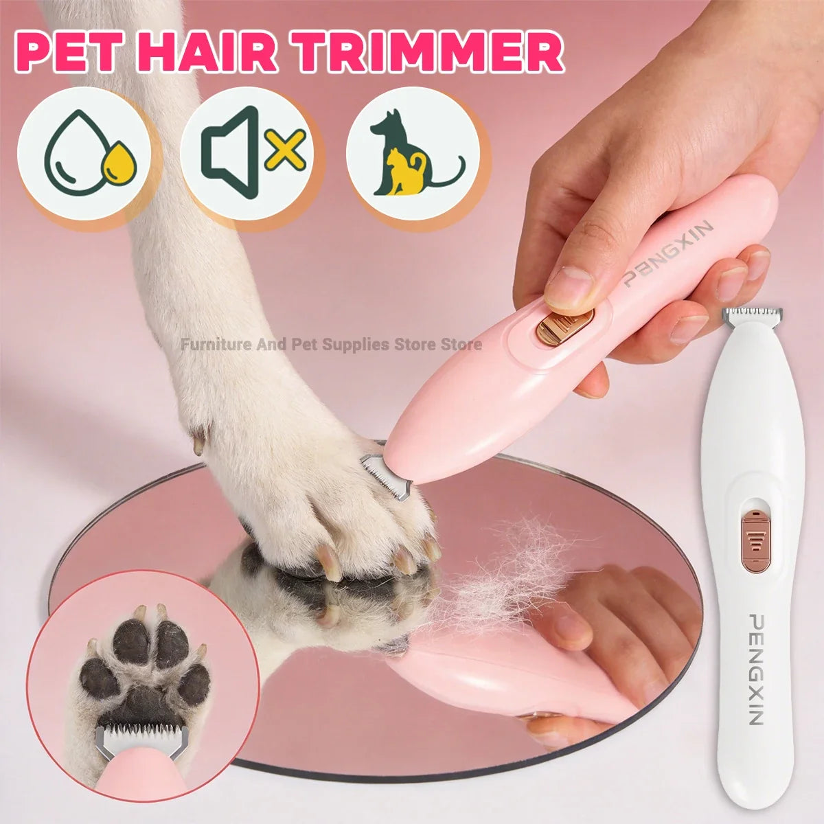 New Dog Cat Rabbit Pet Foot/Face/Hip/Ear/Claw Trimmer Dog Electric Beauty Shaver Cat Claw Hair Low Noise Electric Push Clipper