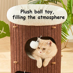 Cat House for Indoor Cats 2/3-Storey Large Cat Bed Cave Cozy Felt Covered Cats Tunnel Condo Hideaway Cat Scratcher for Multicats